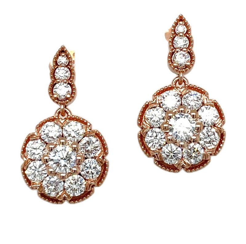 14K ROSE GOLD DIAMOND EARRINGS