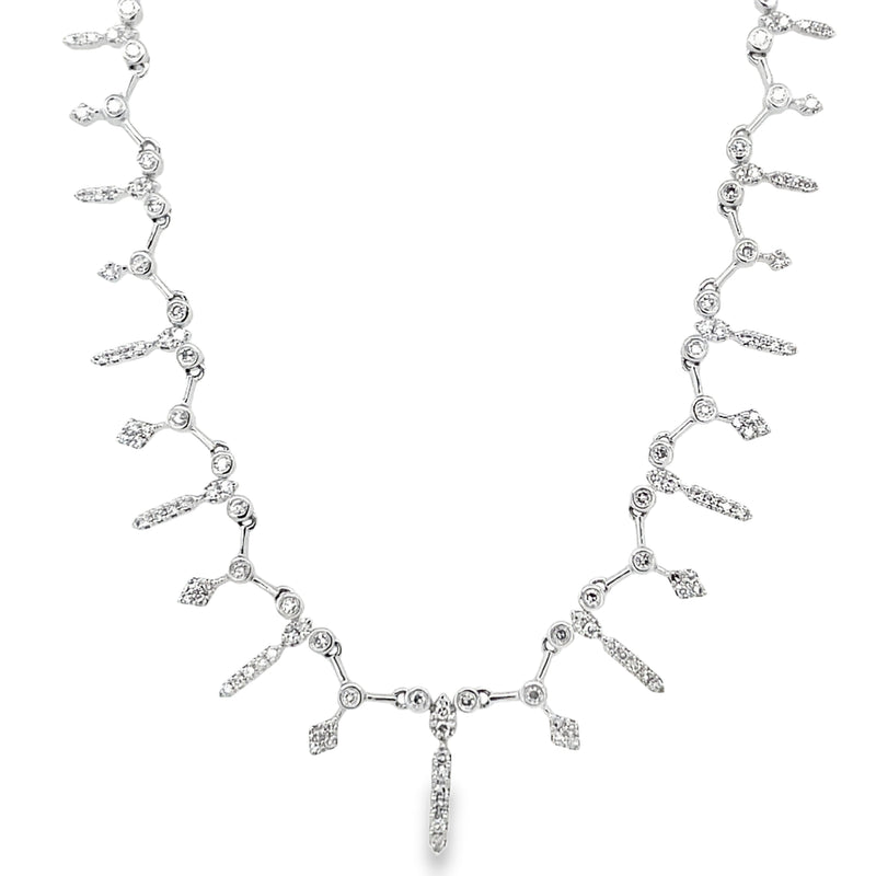 14K WHITE GOLD DIAMOND NECKLACE   #165-00250