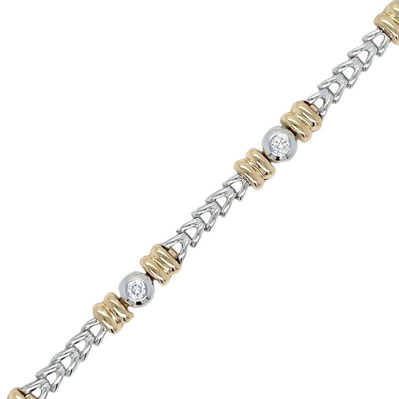 14K WHITE AND YELLOW GOLD DIAMOND  BRACELET