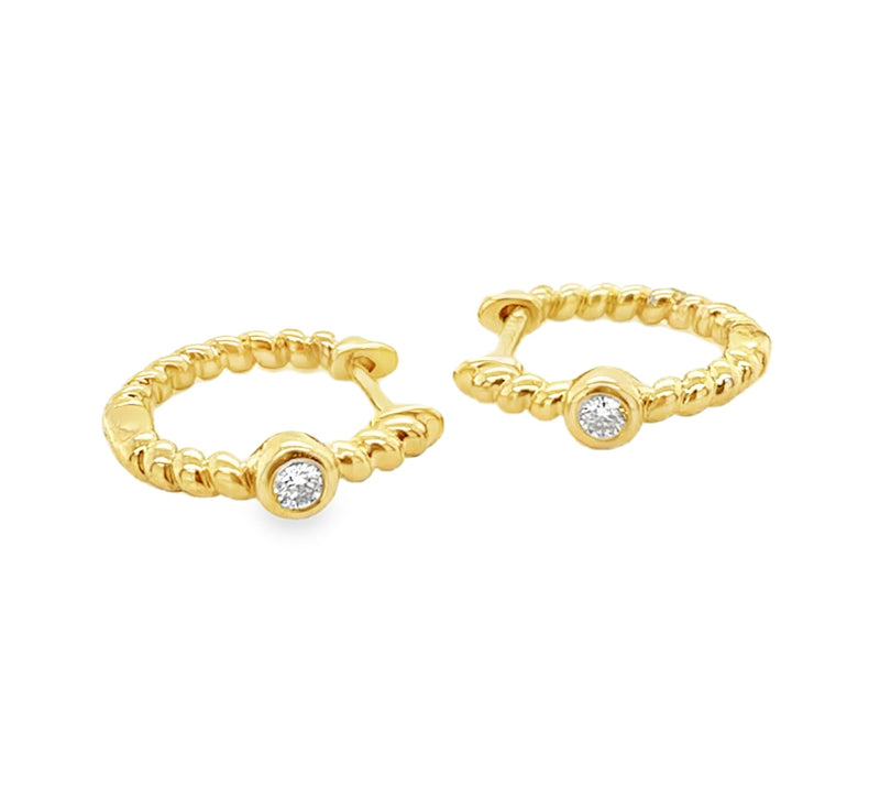 14K YELLOW GOLD DIAMOND EARRINGS  #150-00585