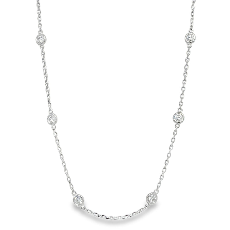14K WHITE GOLD DIAMOND NECKLACE  #165-00287