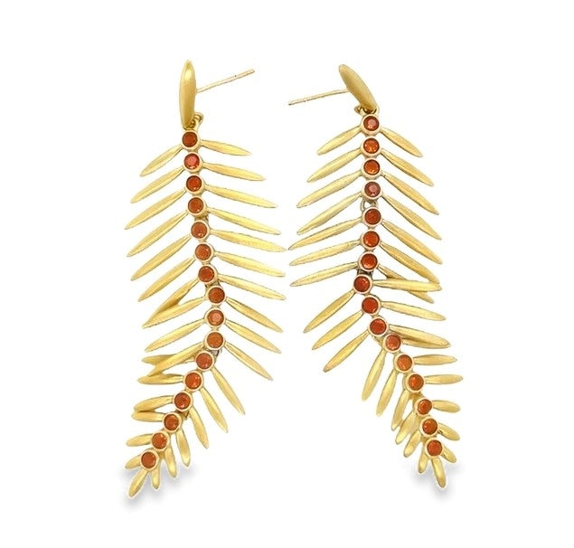 22K GOLD PLATE OVER BRASS FEATHER EARRINGS  #806-00036