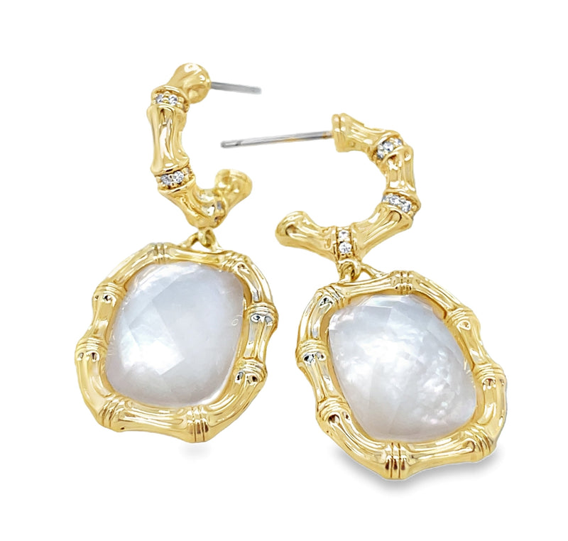 YELLOW GOLD PLATED EARRINGS  #806-00658