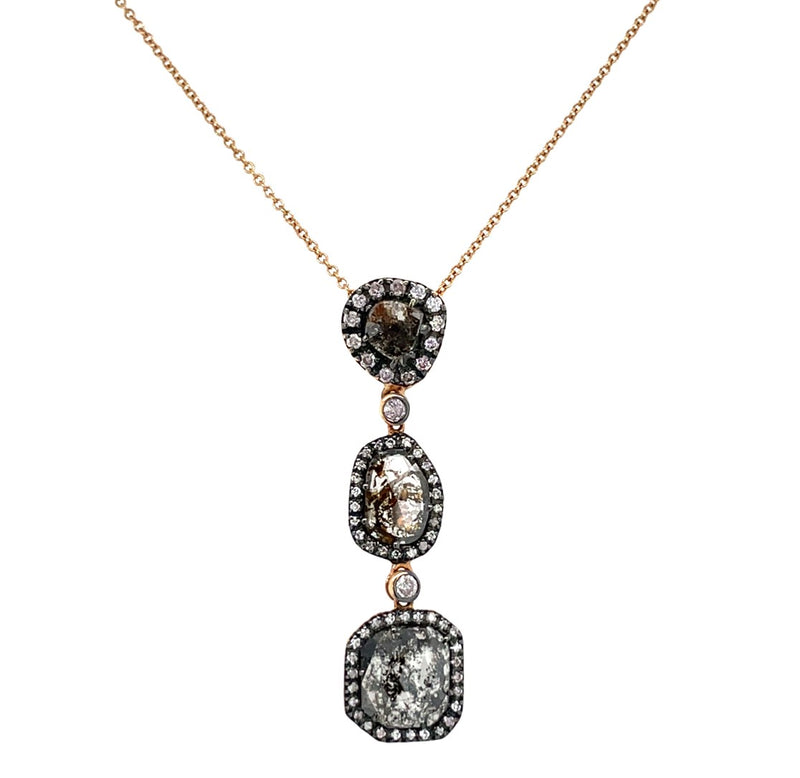 18K ROSE GOLD BROWN DIAMOND NECKLACE  #165-00255