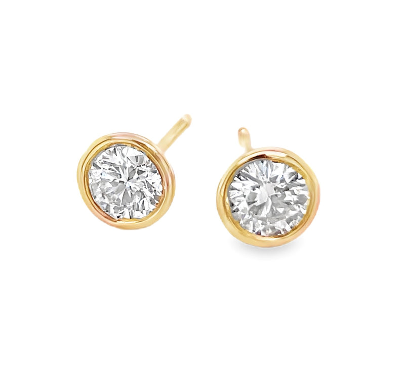 14K YELLOW GOLD DIAMOND EARRINGS  #150-00023