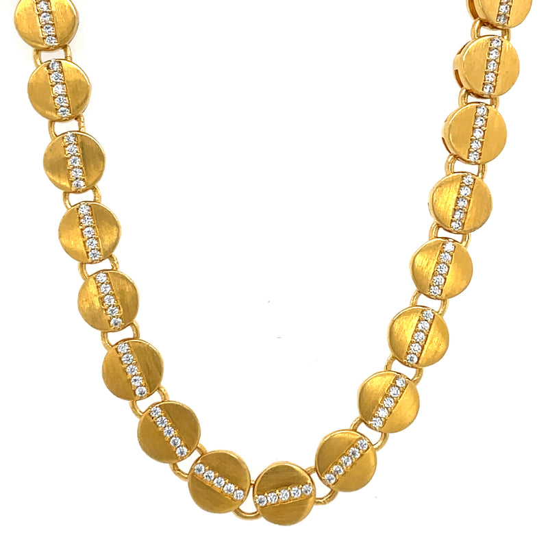 22K YELLOW GOLD PLATED BRASS NECKLACE