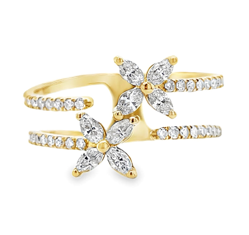 14K YELLOW GOLD DIAMOND RINGF  #130-00259