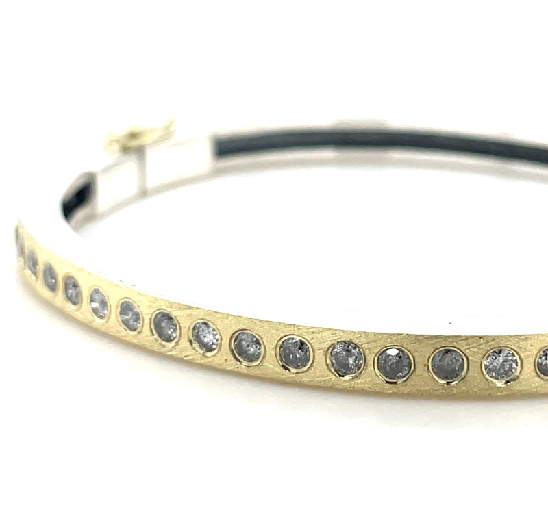 STERLING SILVER AND 18K YELLOW GOLD DIAMOND BRACELET