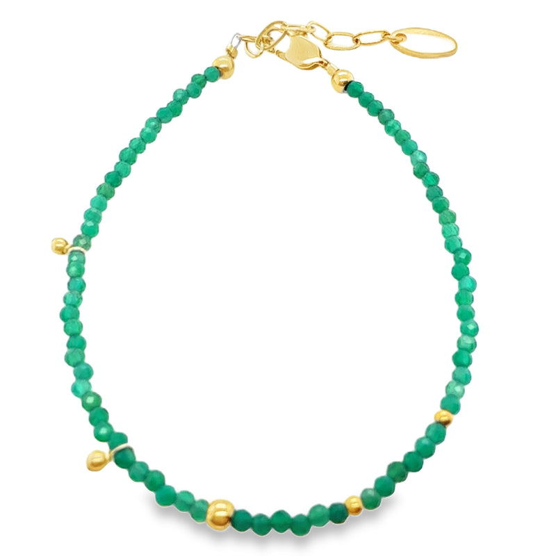 GREEN ONYX BEAD BRACELET   #807-00852