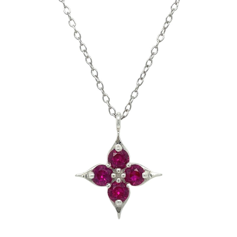 STERLING SILVER RUBY NECKLACE  #230-00257