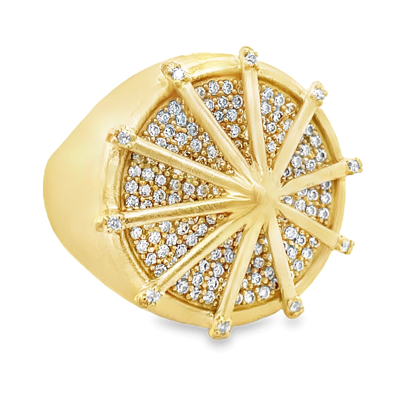 22K YELLOW GOLD PLATED BRASS RING