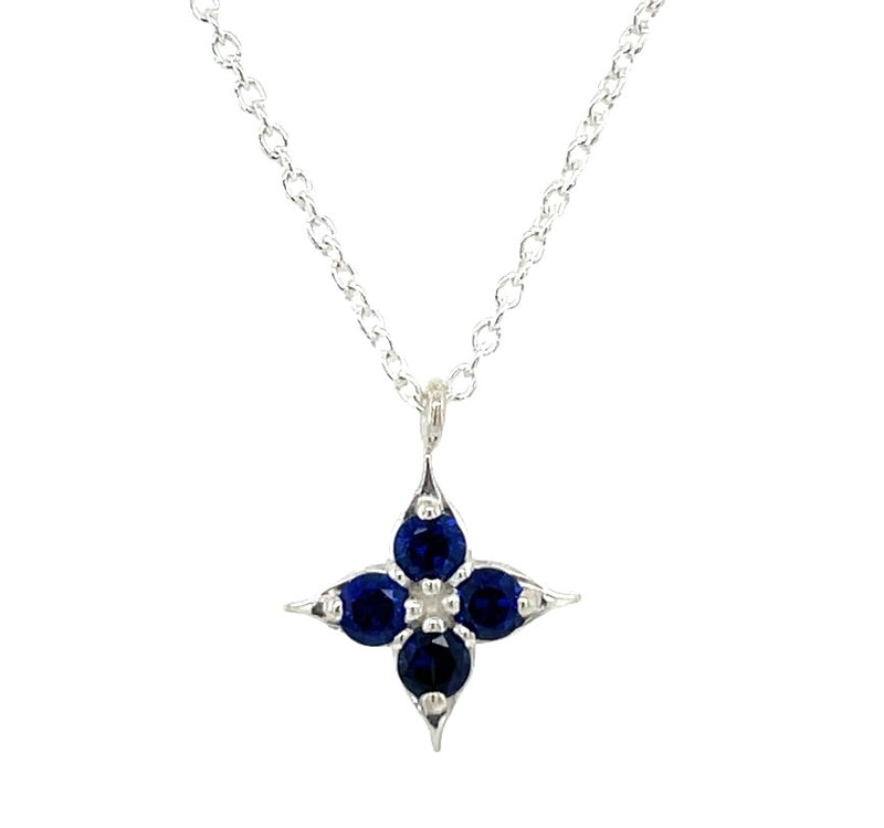 STERLING SILVER SAPPHIRE NECKLACE