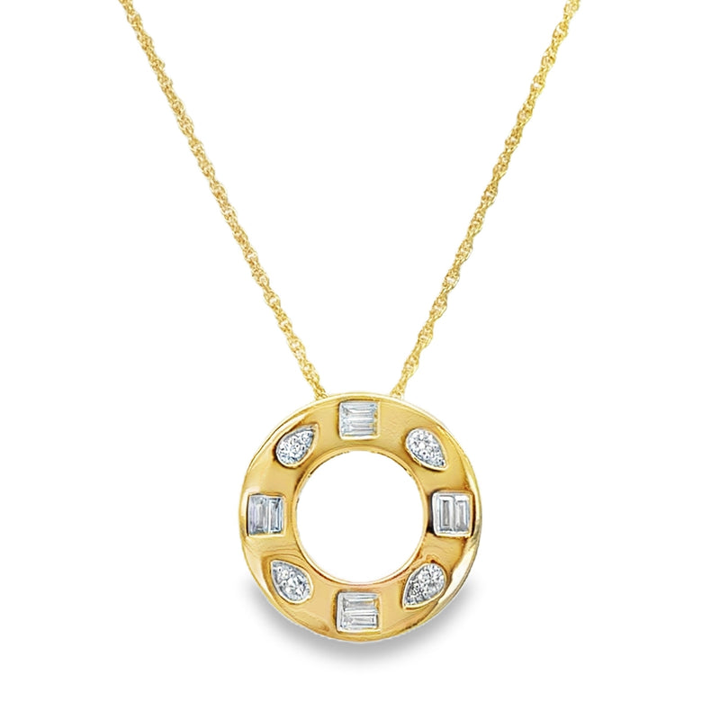 14K YELLOW GOLD DIAMOND NECKLACE  #165-00277