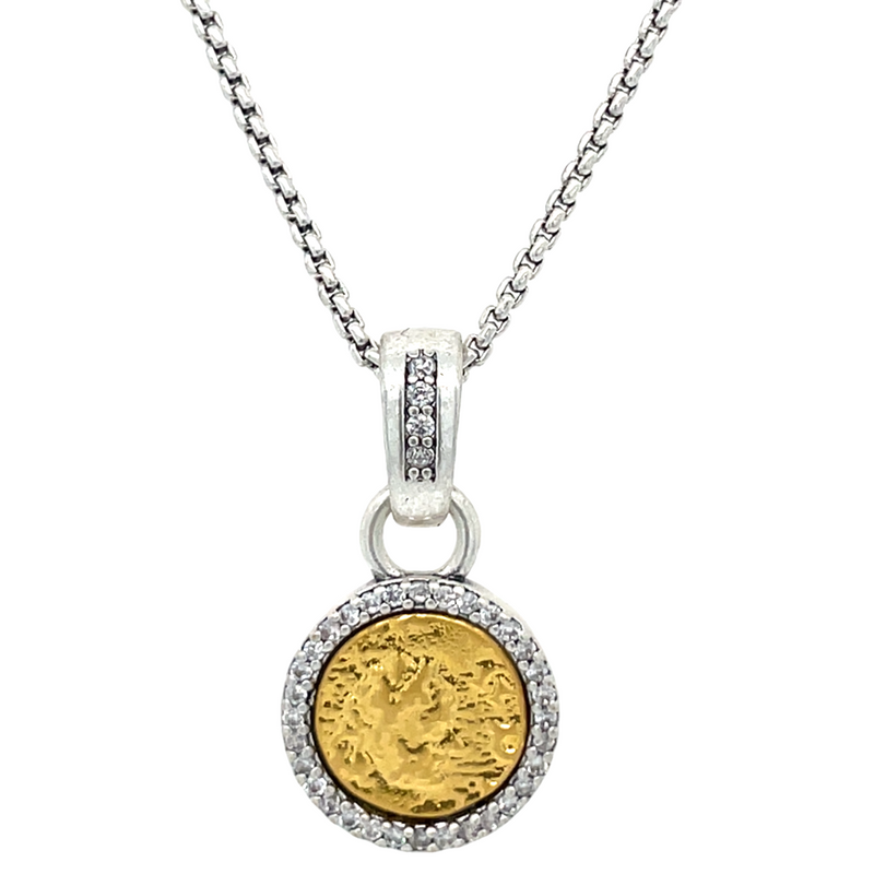 SILVER AND 24K GOLD PLATED NECKLACE  #805-00583