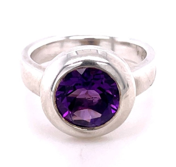 STERLING SILVER AMETHYST RING  #200-00102