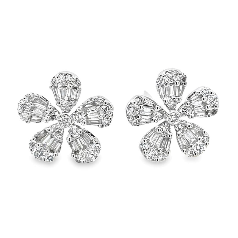 14K WHITE GOLD DIAMOND EARRINGS  #150-00227