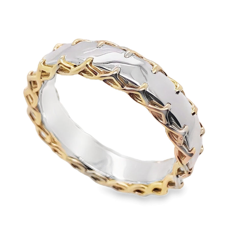 STERLING SILVER AND 14K YELLOW GOLD RING   #620-00096