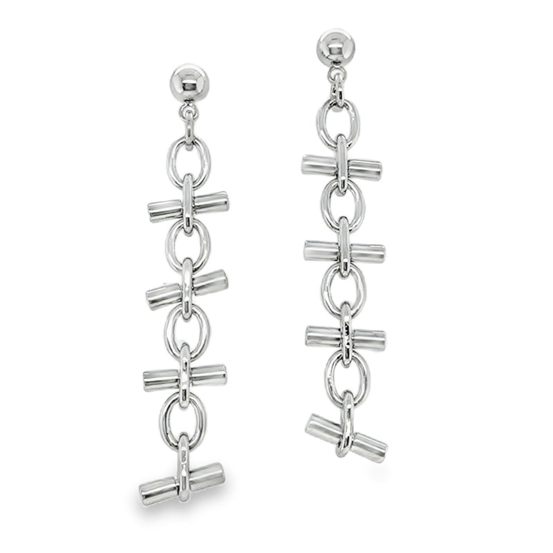 RHODIUM PLATED EARRINGS  #806-00703