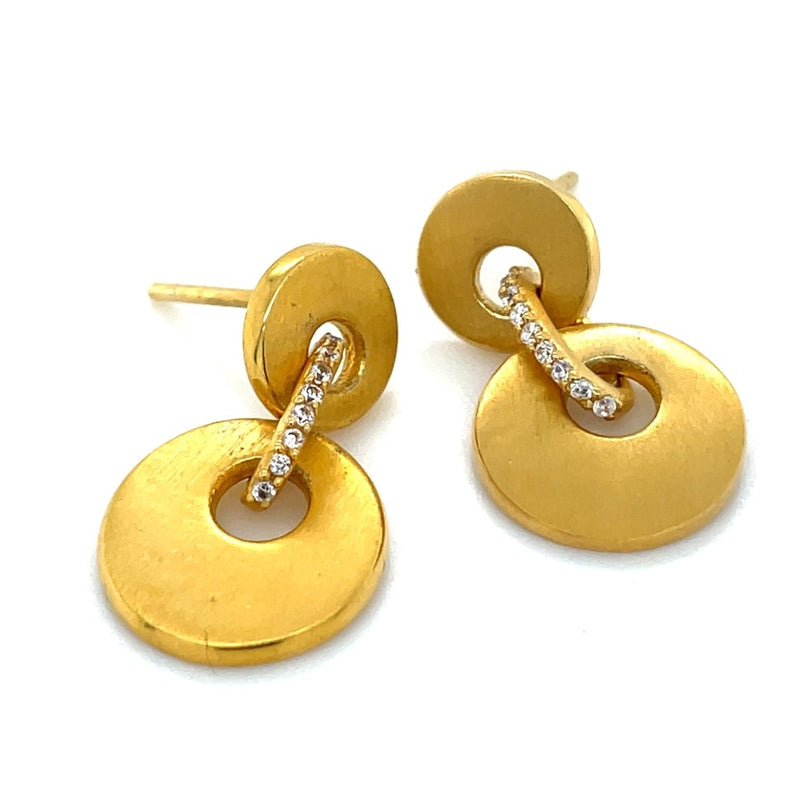 22K YELLOW GOLD PLATED BRASS EARRINGS