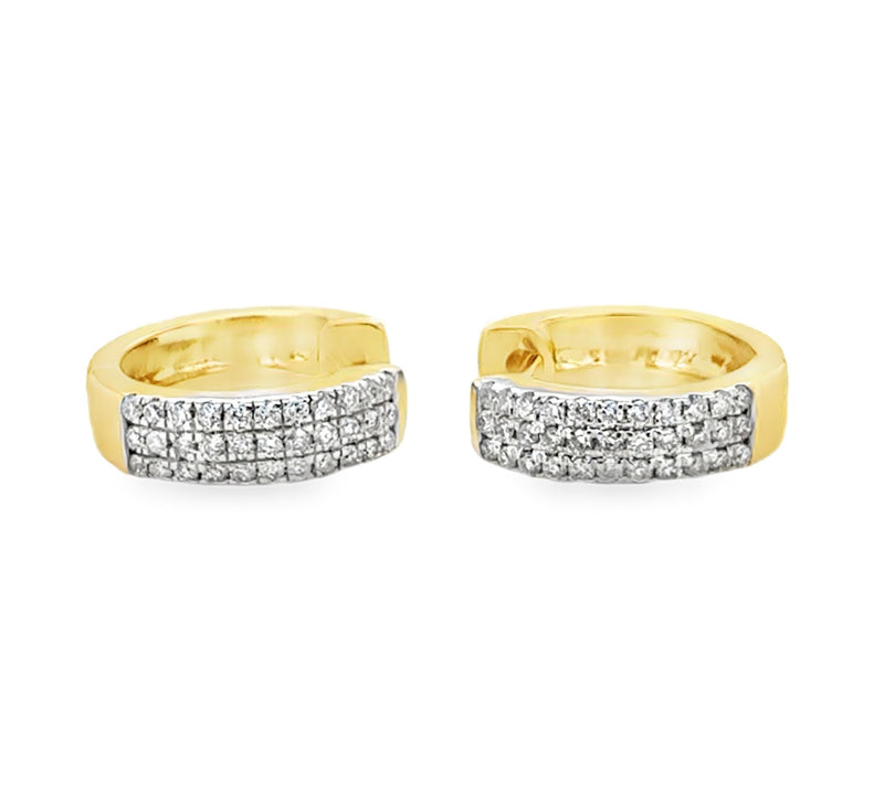 14K YELLOW GOLD DIAMOND EARRINGS  #150-00584