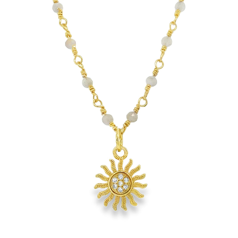 GOLD PLATED MOONSTONE NECKLACE  #805-00724