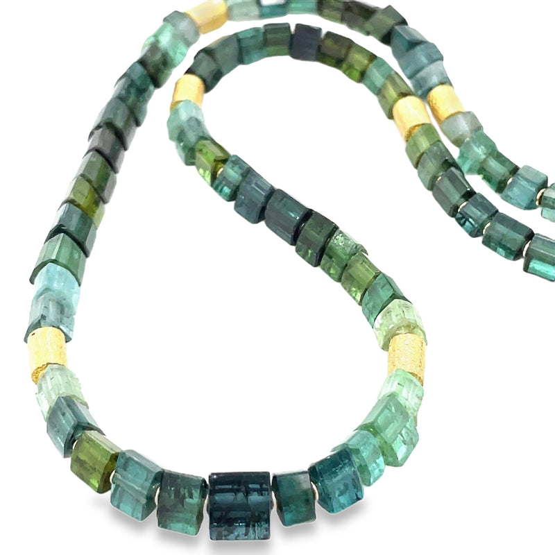18K YELLOW GOLD TOURMALINE NECKLACE #235-00120 – MYNESS INC