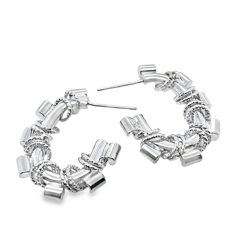 RHODIUM PLATED EARRINGS  #806-00651