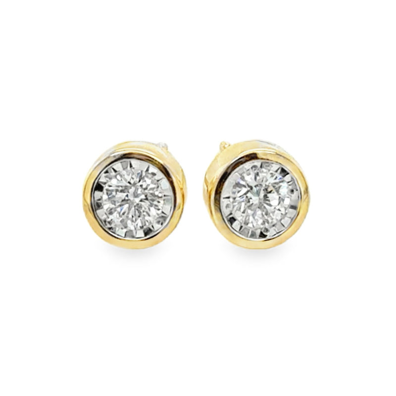 14K YELLOW GOLD DIAMOND EARRINGS