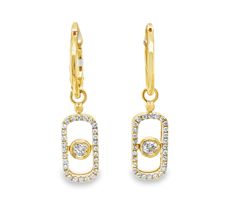 14K YELLOW GOLD DIAMOND EARRINGS  #150-00562
