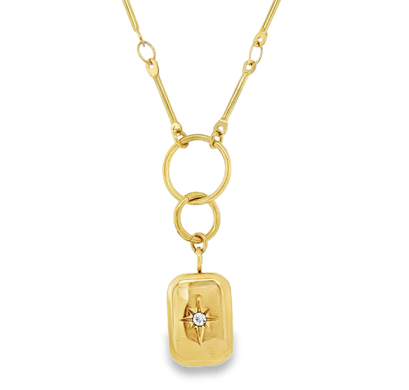 GOLD PLATED STAINLESS STEEL NECKLACE  #807-00880
