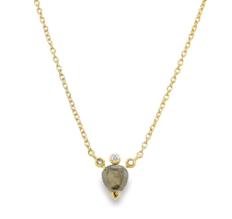 STERLING SILVER AND GOLD PLATED DIAMOND NECKLACE  #640-00091
