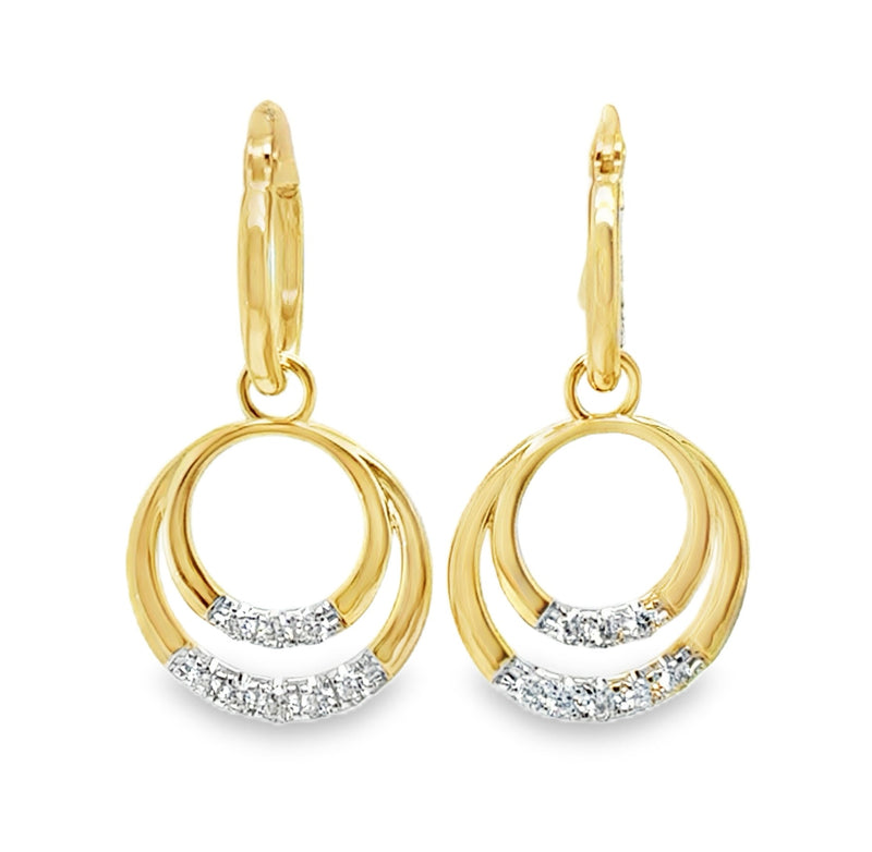 14K YELLOW GOLD DIAMOND EARRINGS  #150-00567