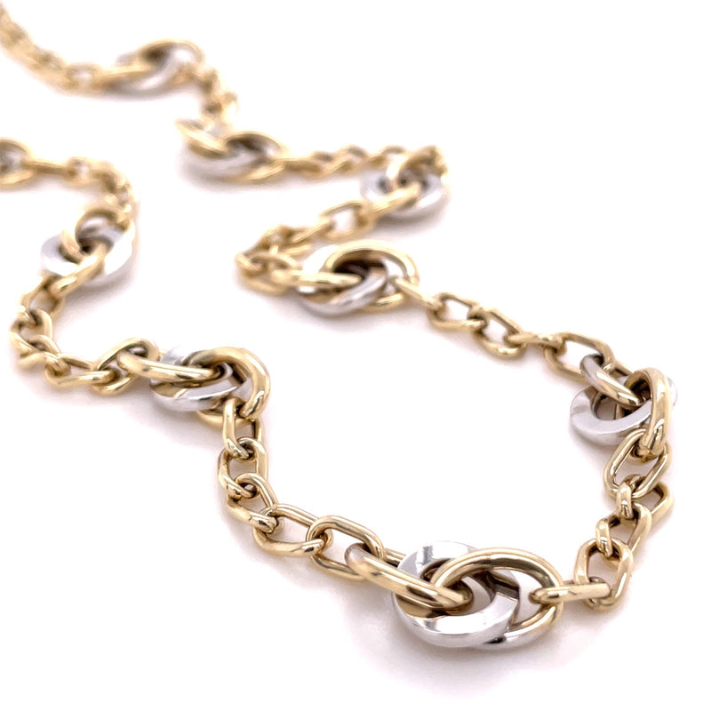 14K WHITE AND YELLOW GOLD NECKLACE