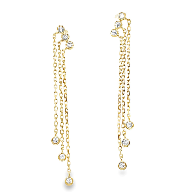14K YELLOW GOLD DIAMOND EARRINGS  #150-00485