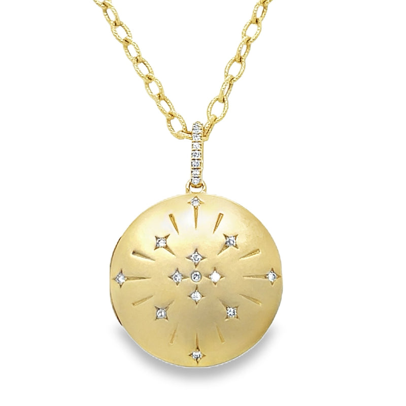 14K YELLOW GOLD DIAMOND LOCKET  #160-00058