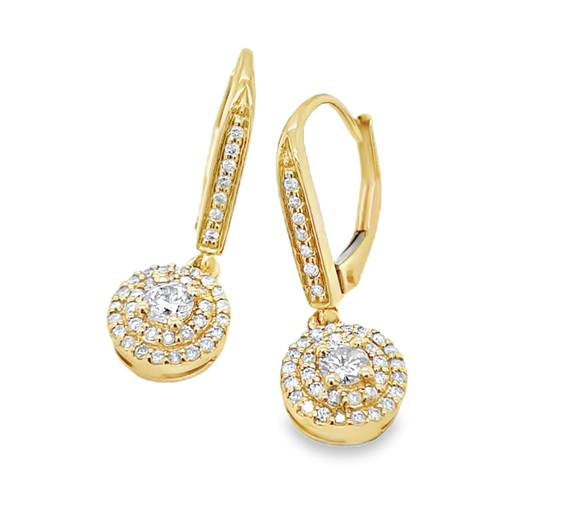 14K YELLOW GOLD DIAMOND EARRINGS   #150-00492