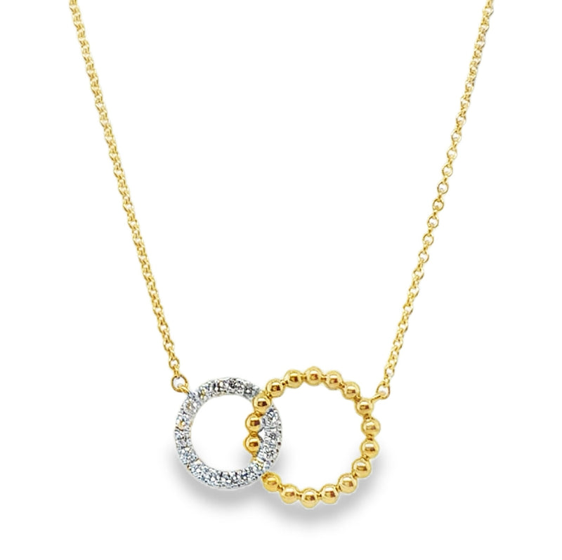 14K YELLOW AND WHITE GOLD DIAMOND NECKLACE  #165-00295