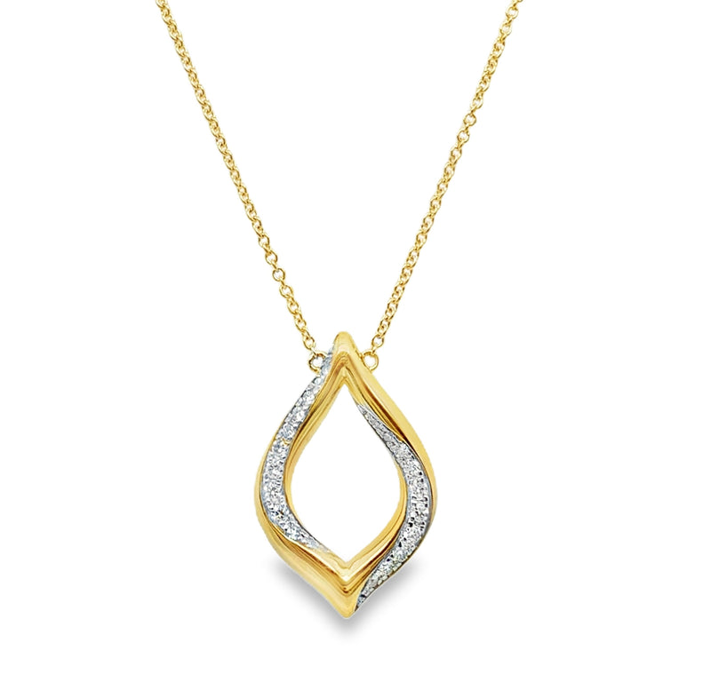 14K YELLOW GOLD DIAMOND NECKLACE  #165-00292