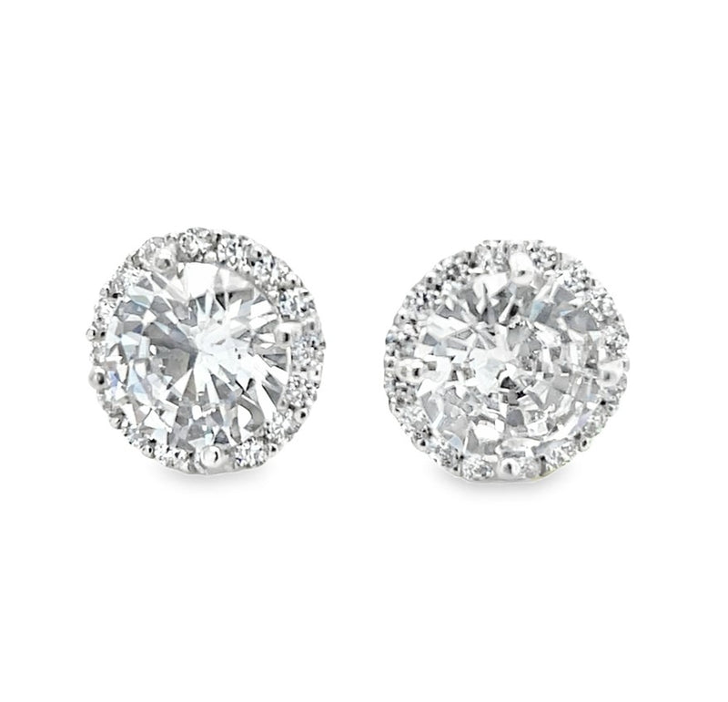 STERLING SILVER CUBIC ZIRCONIA EARRINGS  #645-00132