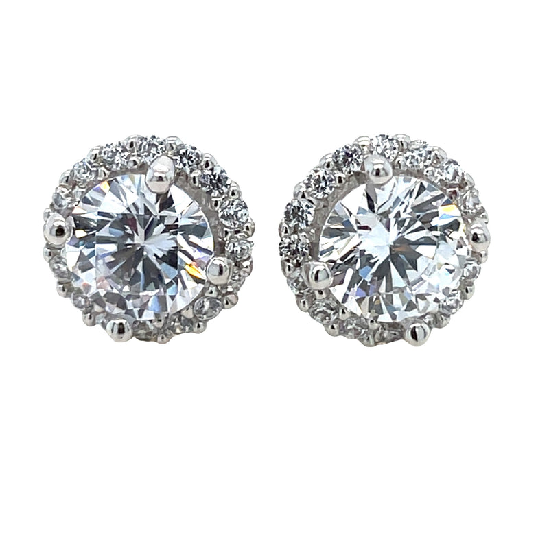 STERLING SILVER CUBIC ZIRCONIA EARRINGS  #645-00008