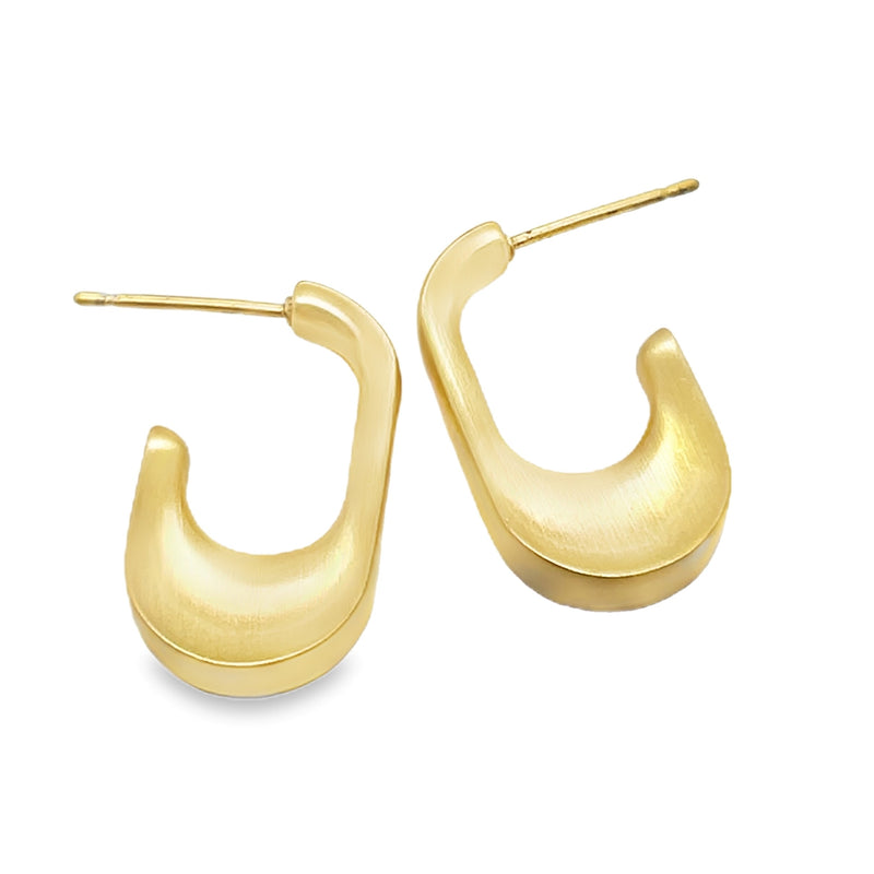22K YELLOW GOLD PLATED BRASS EARRINGS  #806-00017