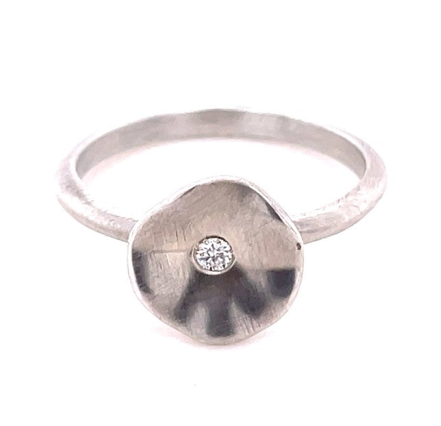 STERLING SILVER DIAMOND RING