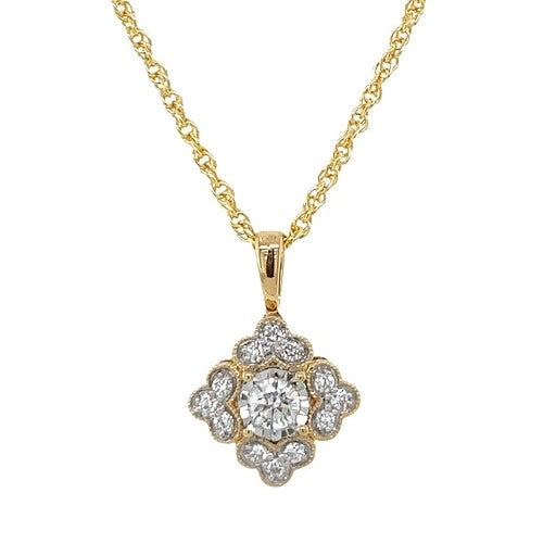 14K YELLOW GOLD DIAMOND NECKLACE