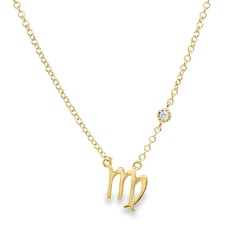 14K YELLOW GOLD VIRGO NECKLACE  #165-00124