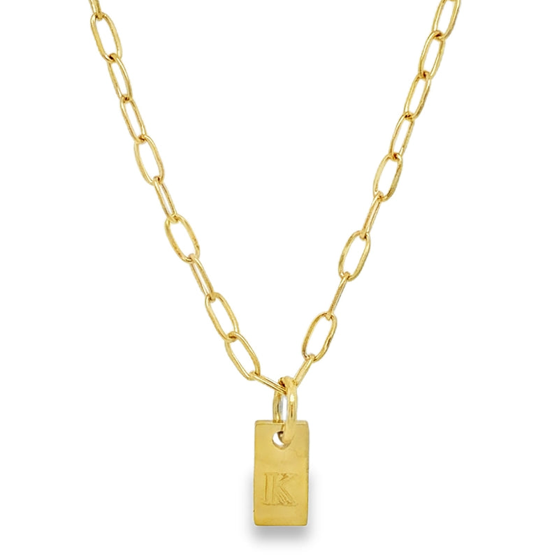 GOLD PLATED STAINLESS STEEL INITIAL NECKLACE  #805-00792