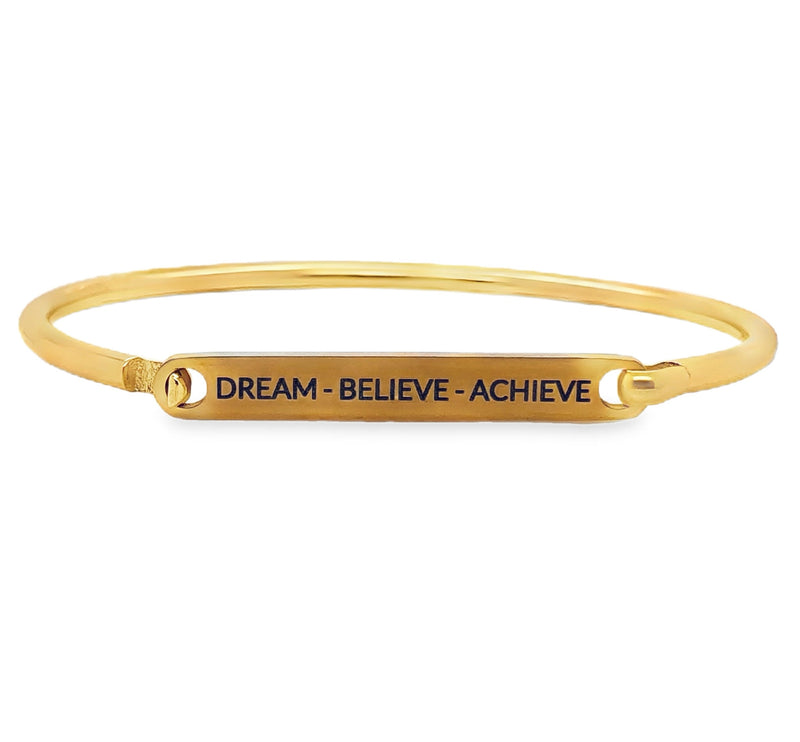GOLD PLATED STAINLESS STEEL CLOSED BANGLE BRACELET  #807-00816