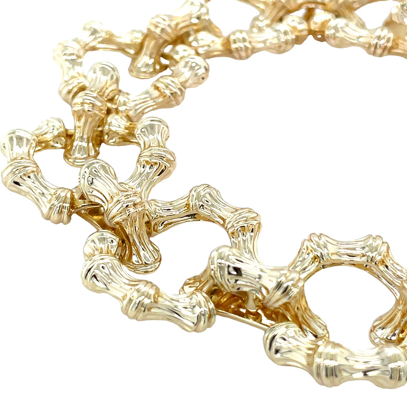 YELLOW GOLD PLATED MIXED METAL BRACELET