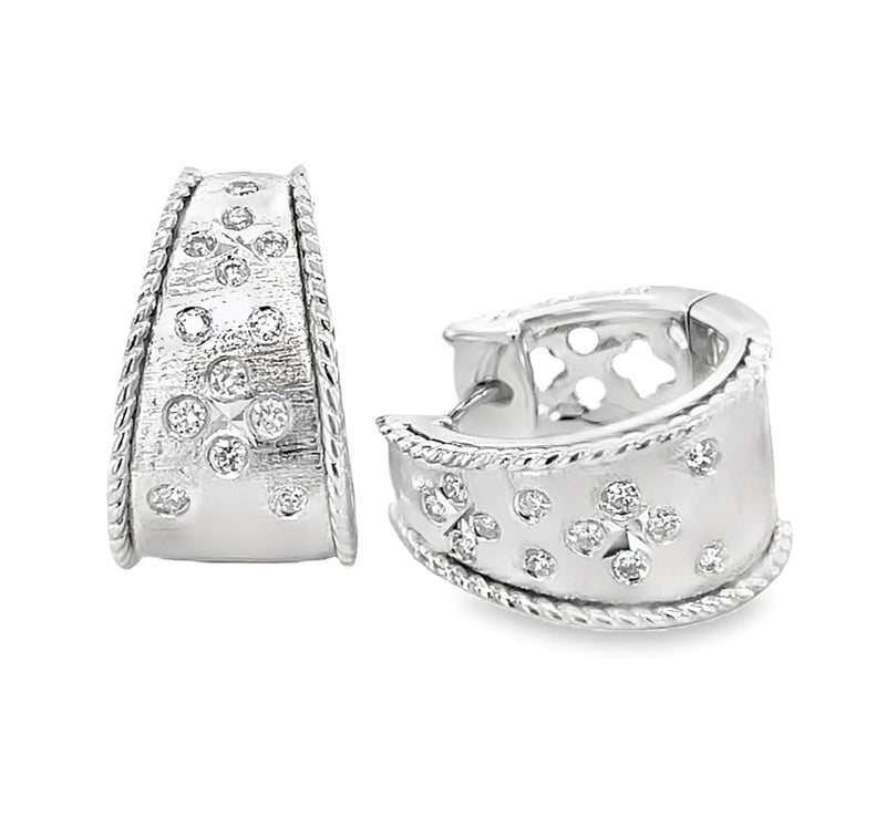 14K WHITE GOLD DIAMOND EARRINGS  #150-00097