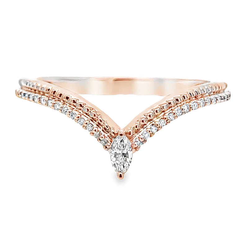 14K ROSE GOLD DIAMOND RING  #130-00200