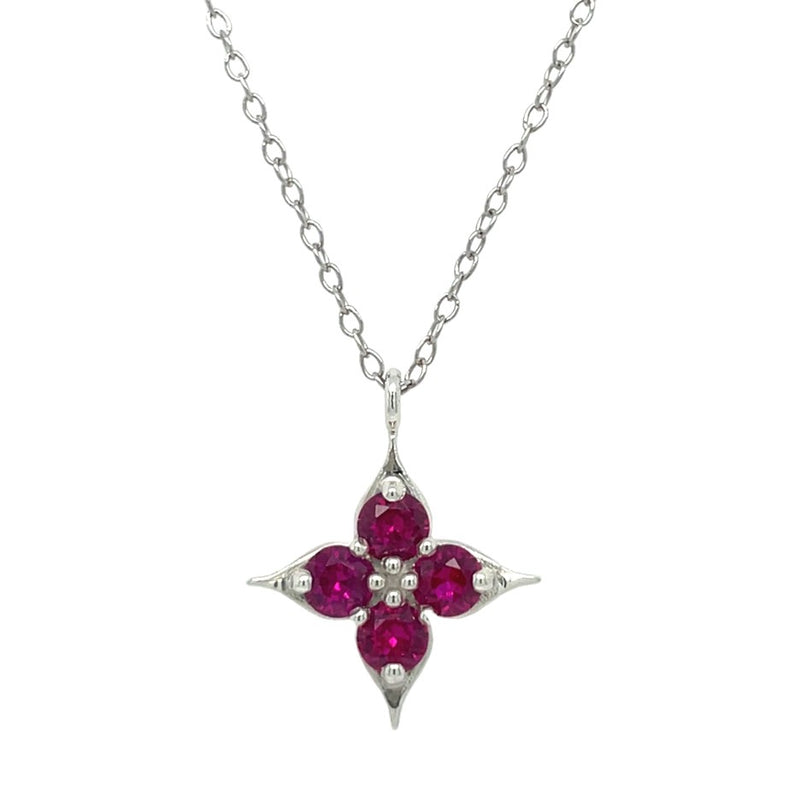 STERLING SILVER RUBY NECKLACE  #230-00253